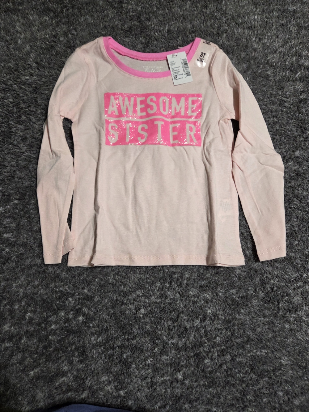 The Children's Place Pink "Awesome Sister" Long Sleeve Tee